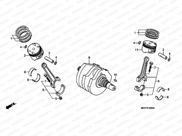 E-15 CRANKSHAFT / PISTON