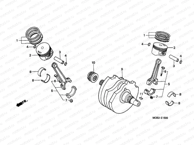 E-15 CRANKSHAFT / PISTON
