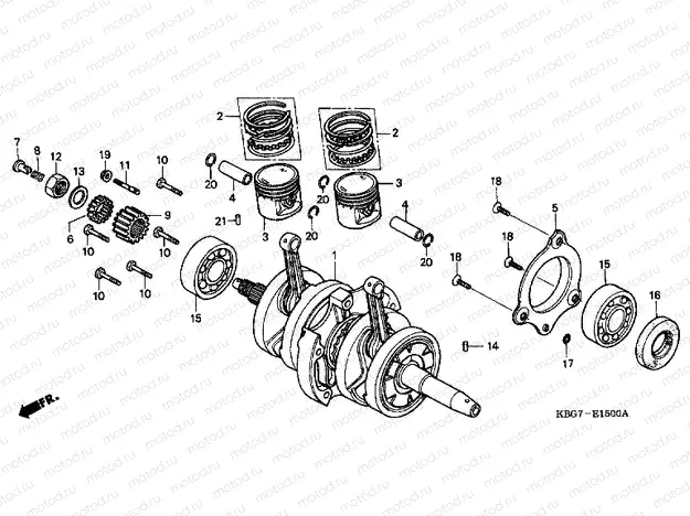 E-15 CRANKSHAFT / PISTON