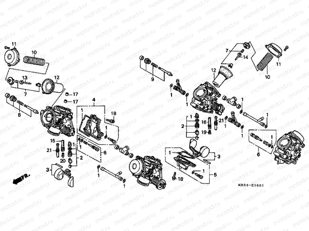 E-16-1 CARBURETOR (PARTS)