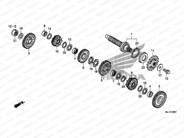 E-16-1 GEARBOX (GEAR SHAFT)