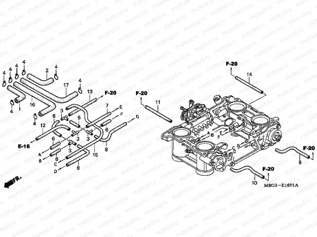 E-16-1 THROTTLE HOUSING (PIPING)