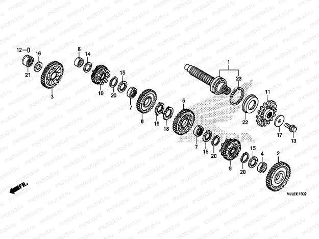 E-16-2 GEARBOX (GEAR SHAFT) (NC700SD / 750SD)