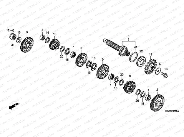 E-16-2 GEARBOX (NC700XD) (GEAR AXLE)