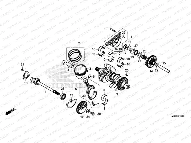 E-16 CRANKSHAFT & PISTON