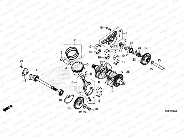 E-16 CRANKSHAFT & PISTON