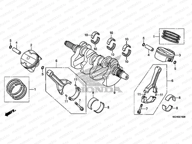 E-16 CRANKSHAFT / PISTON
