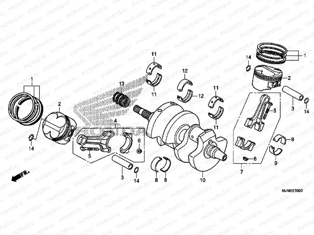 E-16 CRANKSHAFT / PISTON