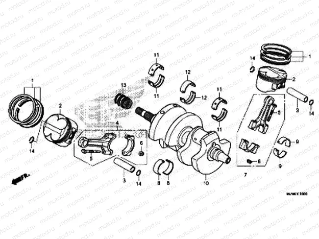 E-16 CRANKSHAFT / PISTON