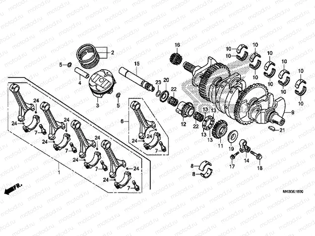 E-16 CRANKSHAFT / PISTON