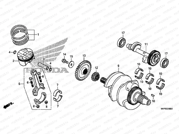 E-16 CRANKSHAFT / PISTON