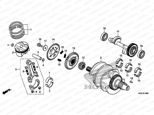 E-16 CRANKSHAFT / PISTON