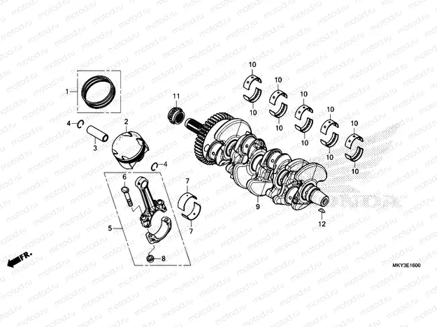 E-16 CRANKSHAFT & PISTON