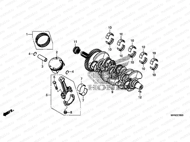 E-16 CRANKSHAFT / PISTON