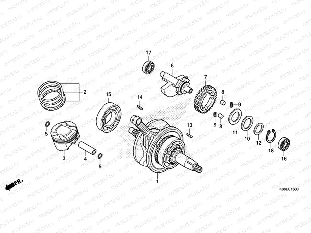 E-16 CRANKSHAFT & PISTON