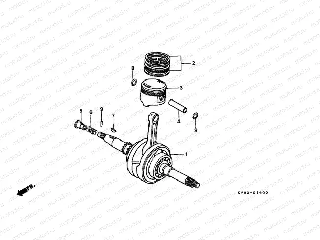 E-16 CRANKSHAFT / PISTON