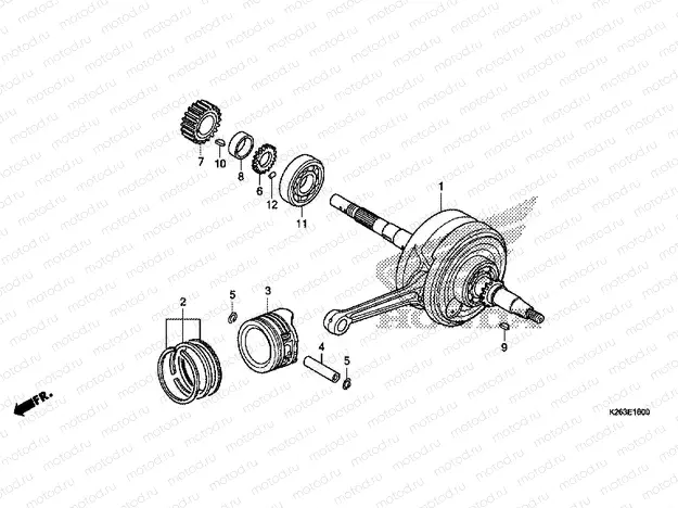 E-16 CRANKSHAFT / PISTON