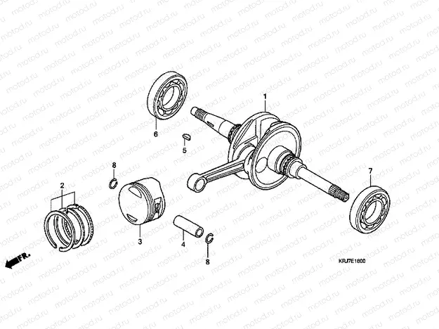 E-16 CRANKSHAFT / PISTON