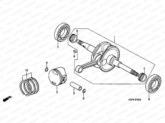 E-16 CRANKSHAFT / PISTON
