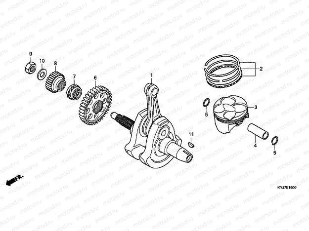 E-16 CRANKSHAFT / PISTON