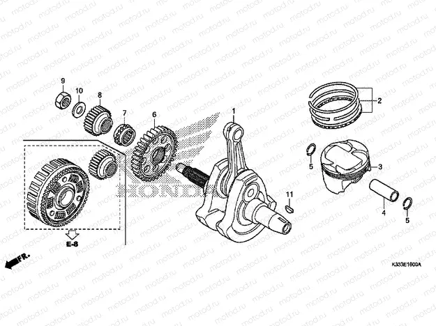 E-16 CRANKSHAFT / PISTON