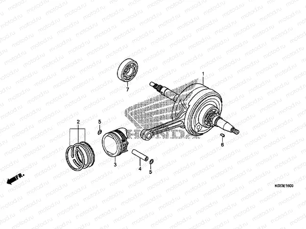 E-16 CRANKSHAFT / PISTON