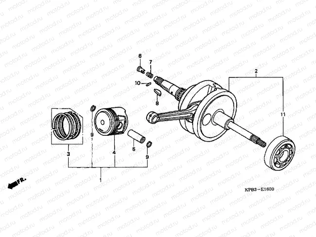 E-16 CRANKSHAFT / PISTON (NSS2501 / NSS250A)