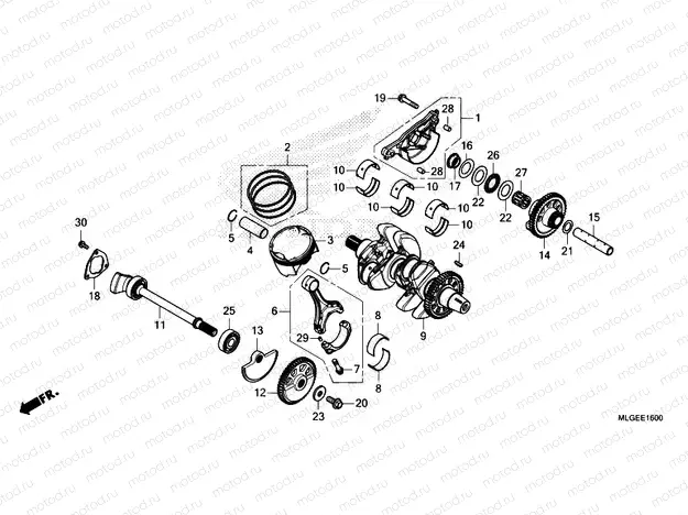 E-16 CRANKSHAFT/PISTON