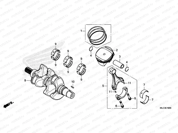 E-16 CRANKSHAFT/PISTON
