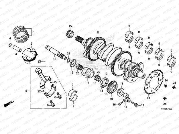 E-16 CRANKSHAFT/PISTON