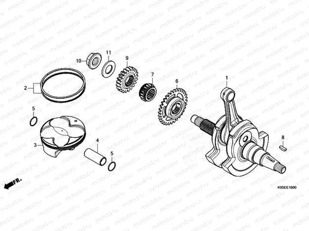 E-16 CRANKSHAFT/PISTON