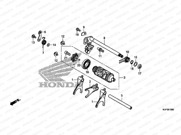 E-16 GEARSHIFT DRUM (CRF1000 / CRF1000A)