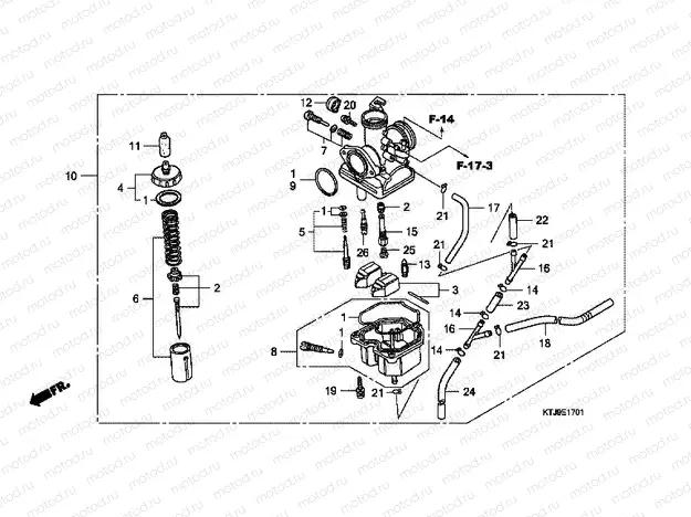 E-17-1 CARBURETOR (CGR125SHA, B)