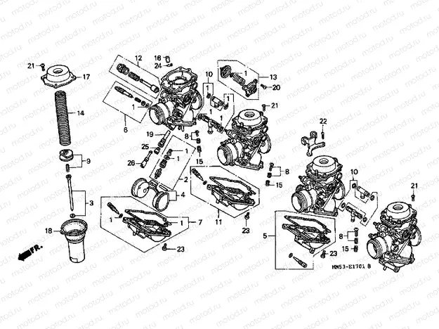 E-17-1 CARBURETOR (PARTS)
