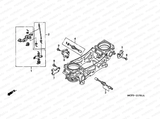 E-17-1 THROTTLE HOUSING (COMPONENTS) (VTR1000SPY / 1)