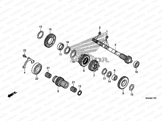E-17-1 TRANSMISSION (MAINSHAFT) (NC750SD)