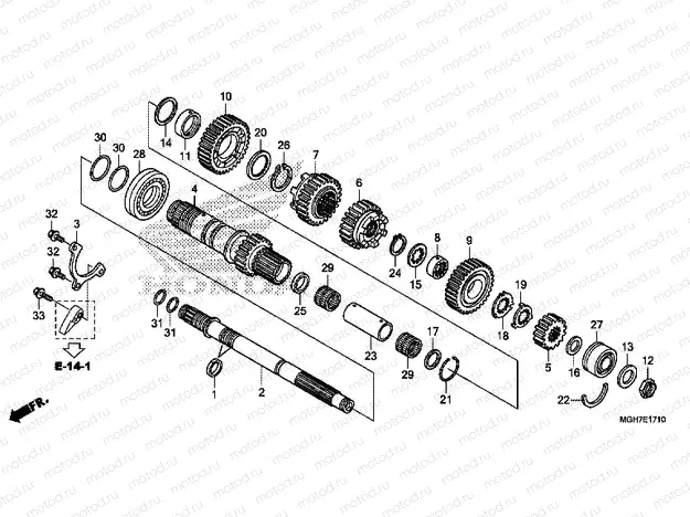 E-17-10 TRANSMISSION (VFR1200XD / XDA / XDL / XDS) (CRANKSHAFT)