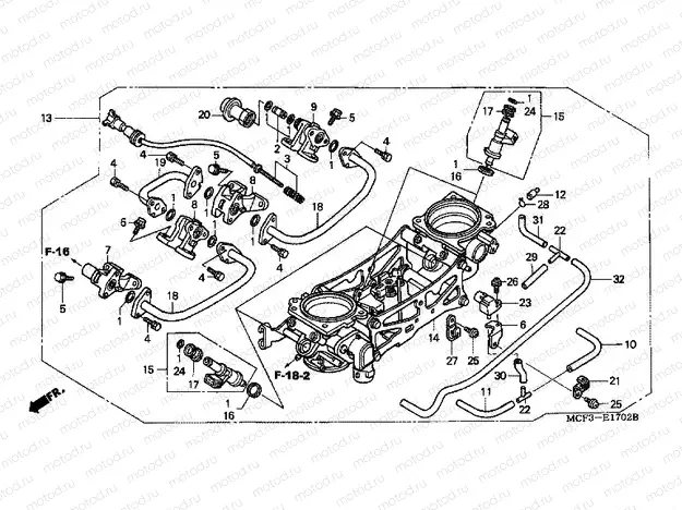E-17-2 THROTTLE HOUSING (ED.) (VTR1000SP2 / 3/4/5/6)