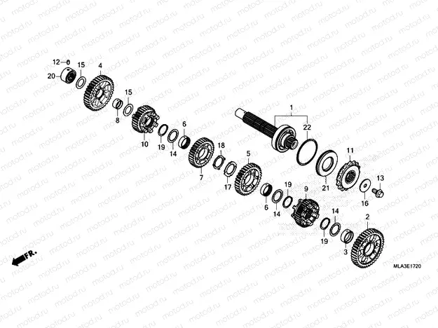 E-17-20 TRANSMISSION (COUNTERSHAFT) (CMX1100D/D2)