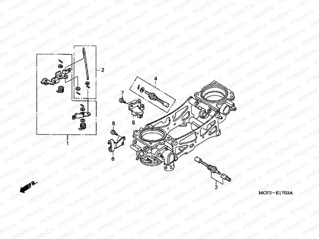 E-17-3 THROTTLE HOUSING (PARTS) (VTR1000SP2 / 3/4/5/6)