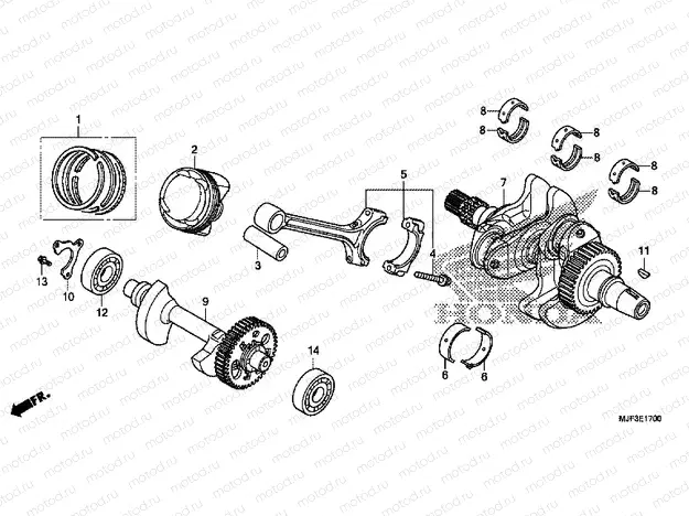 E-17 CRANKSHAFT / PISTON