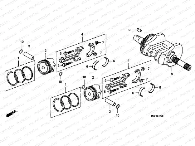 E-17 CRANKSHAFT / PISTON
