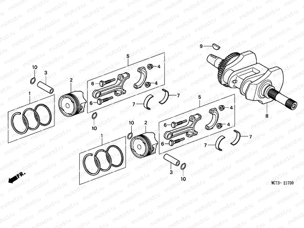 E-17 CRANKSHAFT/PISTON