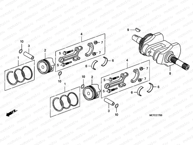 E-17 CRANKSHAFT/PISTON