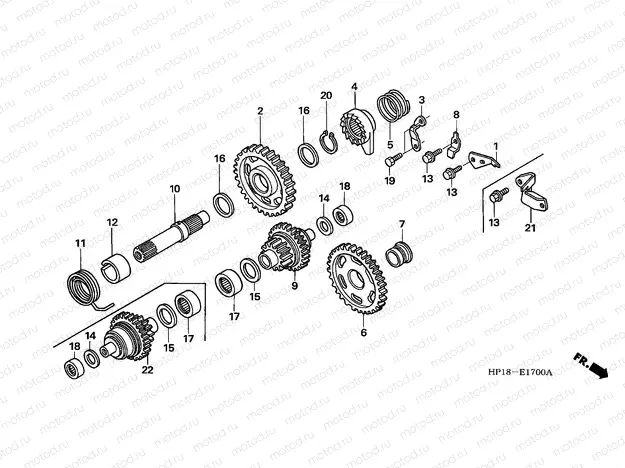 E-17 KICK STARTER SPINDLE