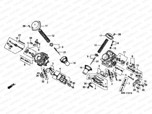 E-18-1 CARBURETOR (COMPONENT PARTS)