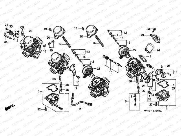 E-18-1 CARBURETOR (PARTS)
