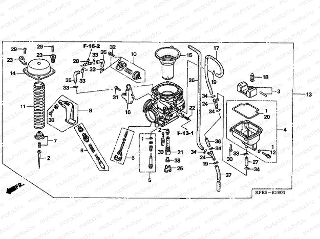 E-18-1 CARBURETOR (XR250HS6,7,8, E / LS6,7,8)