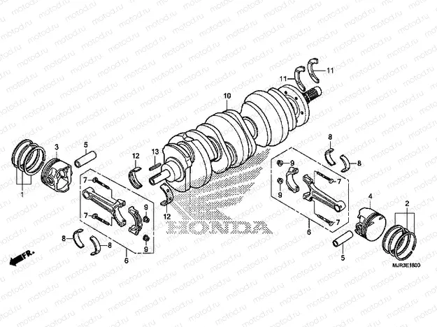 E-18 CRANKSHAFT / PISTON