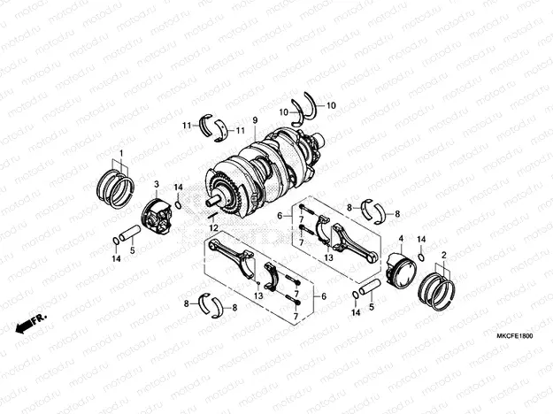 E-18 CRANKSHAFT & PISTON
